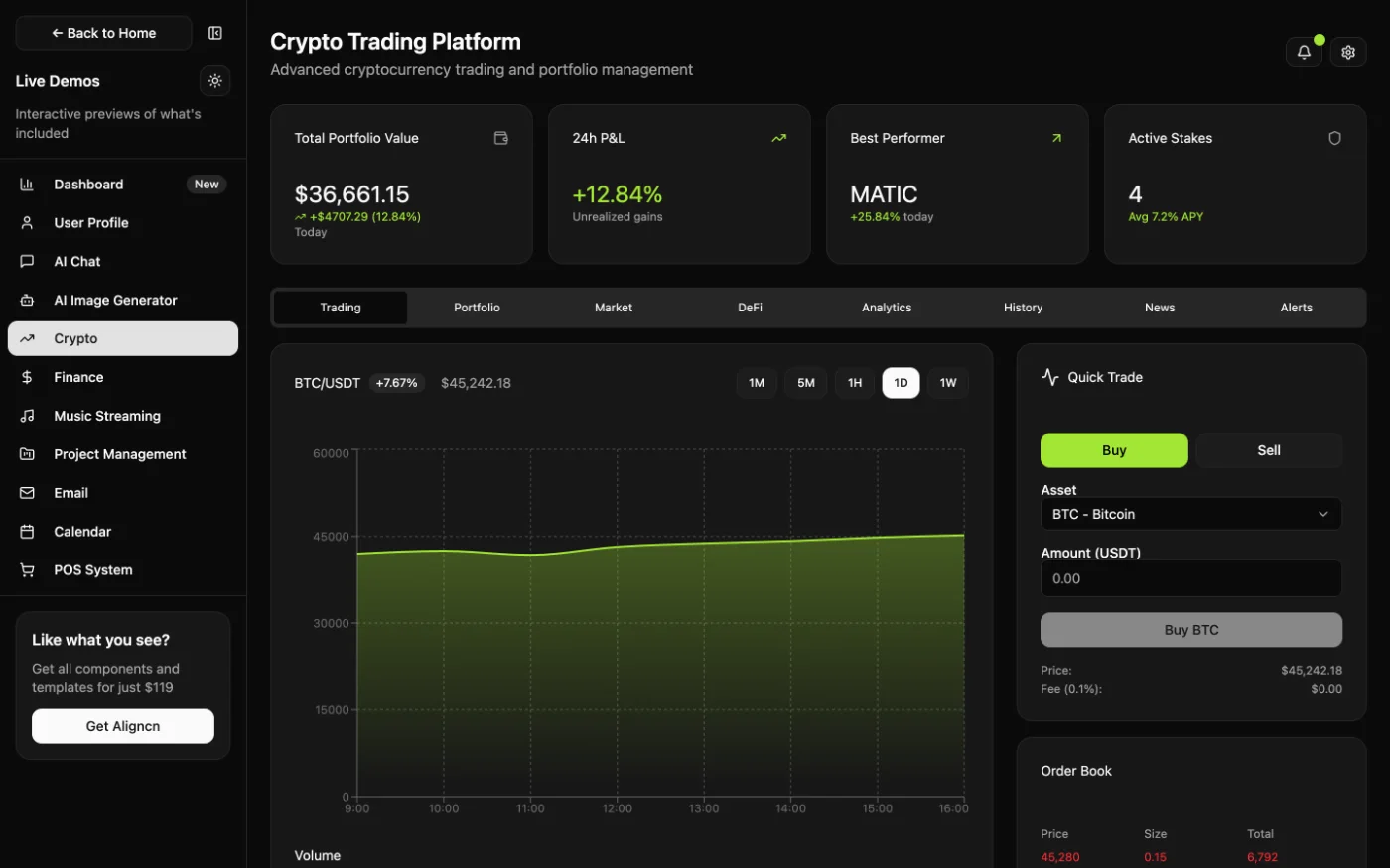 Crypto trading template